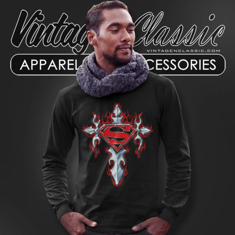 Superman Gothic Steel Logo Long Sleeve Tee Superman Gothic Steel Logo Long Sleeve Tee