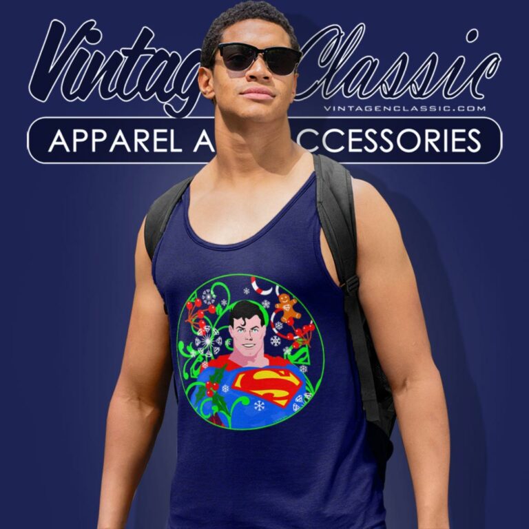 Superman Holiday Tank Top Racerback Superman Holiday Tank Top Racerback