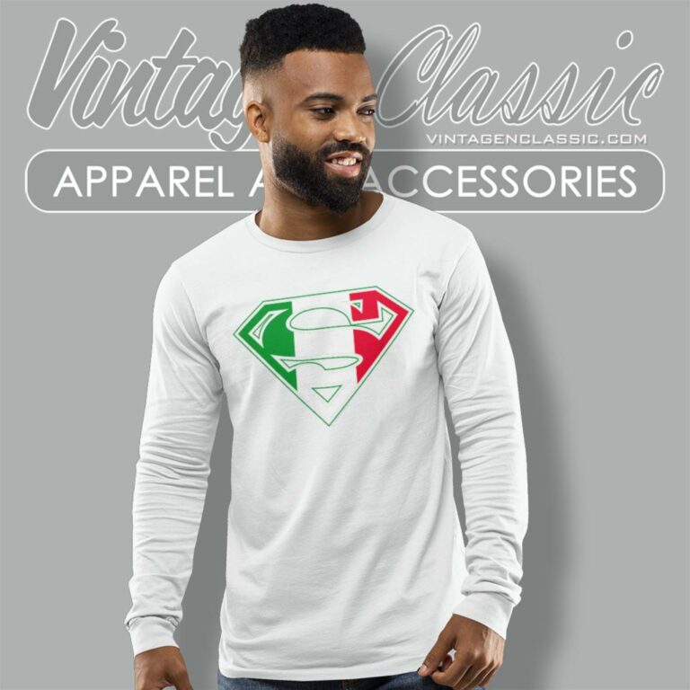 Superman Italian Long Sleeve Tee Superman Italian Long Sleeve Tee
