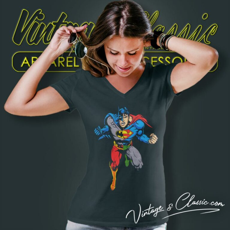 Superman Justice League V Neck TShirt Superman Justice League V Neck TShirt