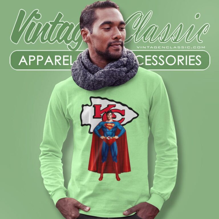 Superman Kansas City Chiefs Long Sleeve Tee Superman Kansas City Chiefs Long Sleeve Tee
