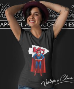Superman Kansas City Chiefs V Neck TShirt