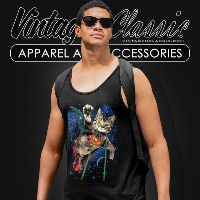 Superman Laser Cat Tank Top Racerback Superman Laser Cat Tank Top Racerback
