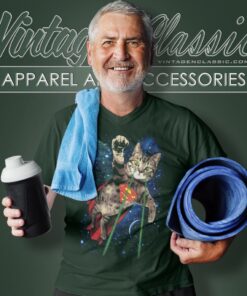 Superman Laser Cat V Neck TShirt