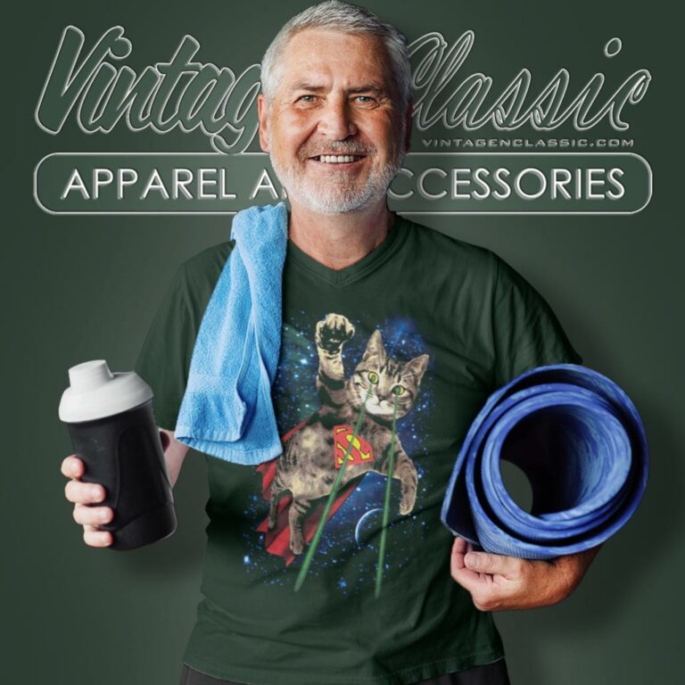 Superman Laser Cat V Neck TShirt Superman Laser Cat V Neck TShirt