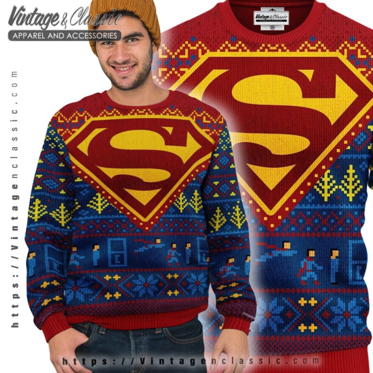 Superman Logo Ugly Christmas Sweater Ugly Sweater Superman Logo Ugly Christmas Sweater Ugly Sweater