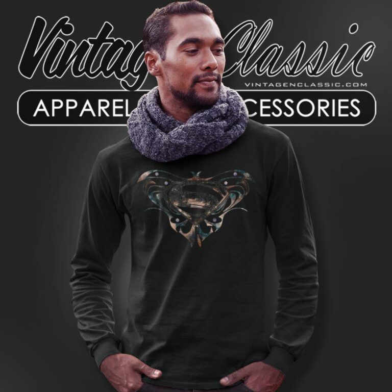 Superman Man Of Steel Butterfly Long Sleeve Tee Superman Man Of Steel Butterfly Long Sleeve Tee