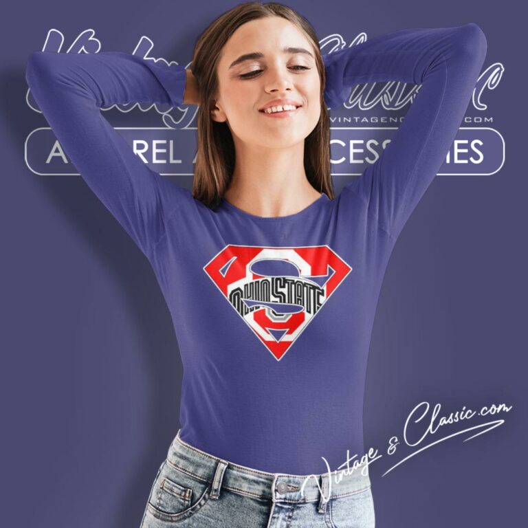 Superman Ohio State Logo Long Sleeve Tee Superman Ohio State Logo Long Sleeve Tee