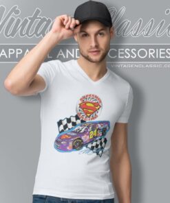 Superman Racing V Neck TShirt