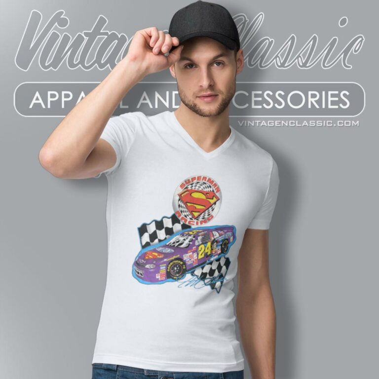 Superman Racing V Neck TShirt Superman Racing V Neck TShirt