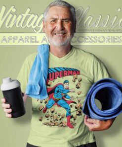 Superman Smash Rocks V Neck TShirt