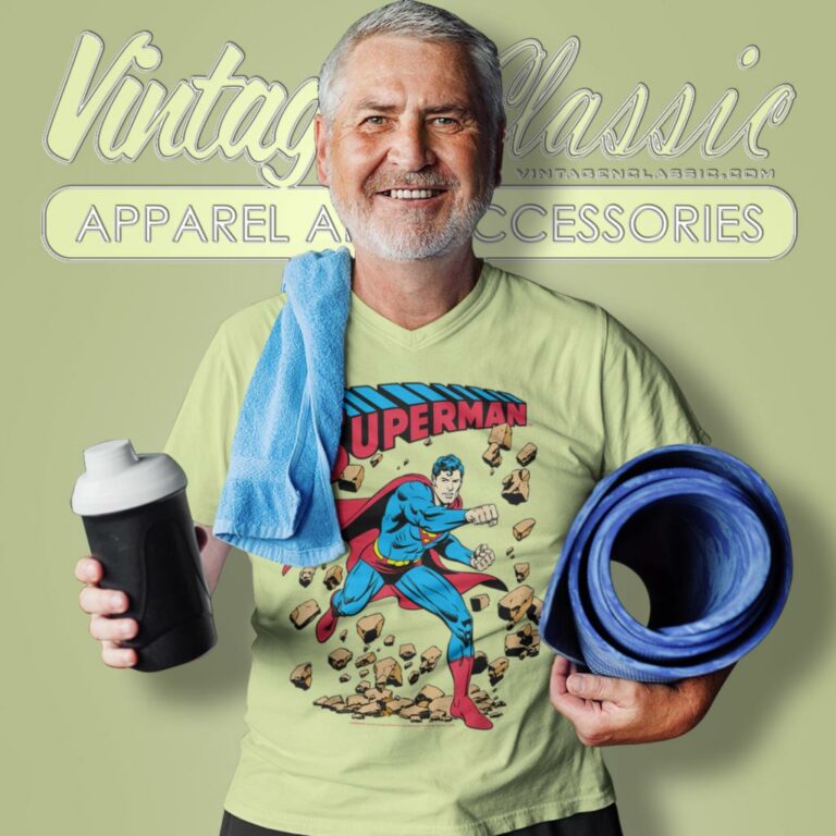 Superman Smash Rocks V Neck TShirt Superman Smash Rocks V Neck TShirt