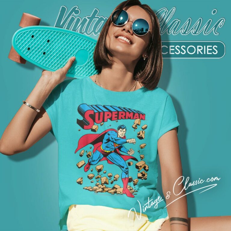 Superman Smash Rocks Women T Shirt Superman Smash Rocks Women T Shirt