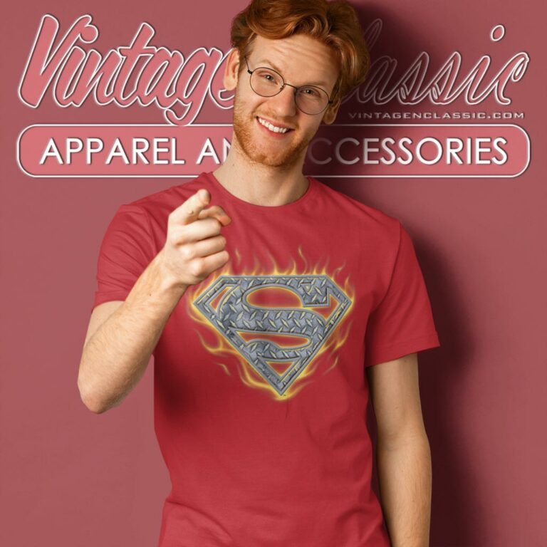 Superman Steel Fire Shield T Shirt Superman Steel Fire Shield T Shirt