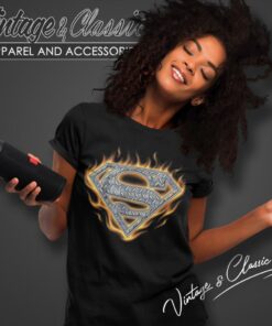 Superman Steel Fire Shield Shirt 6 Superman Steel Fire Shield Women T Shirt