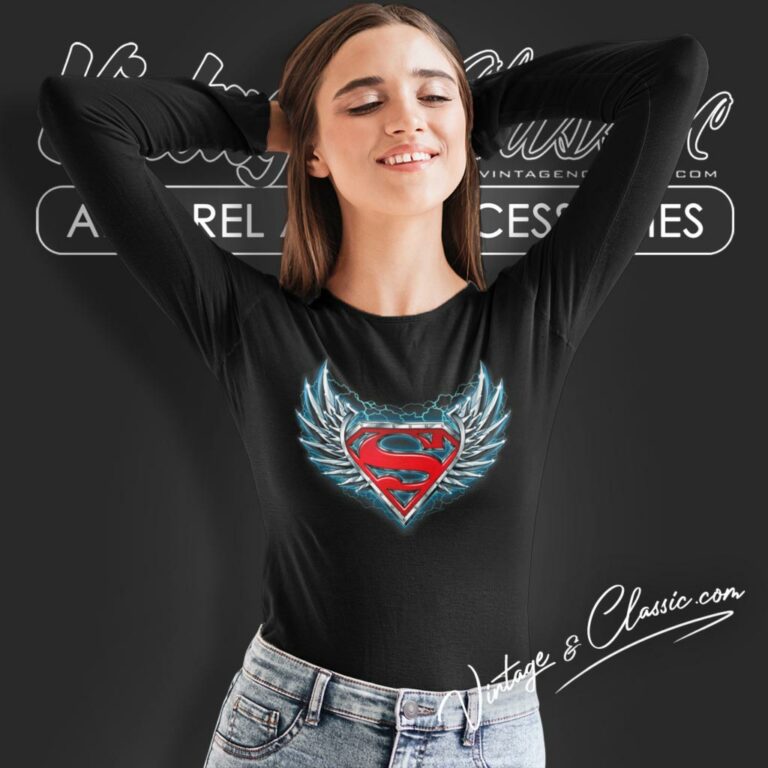 Superman Steel Wings Logo Long Sleeve Tee Superman Steel Wings Logo Long Sleeve Tee