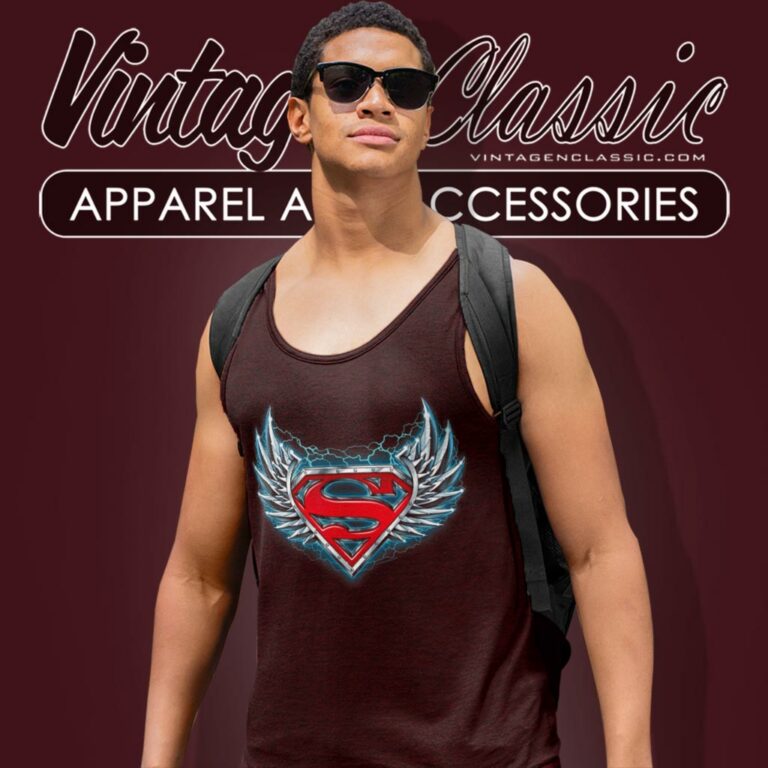 Superman Steel Wings Logo Tank Top Racerback Superman Steel Wings Logo Tank Top Racerback