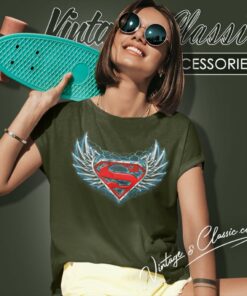 Superman Steel Wings Logo Shirt 6 Superman Steel Wings Logo Women T Shirt