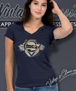 Superman Steelers Football V Neck TShirt