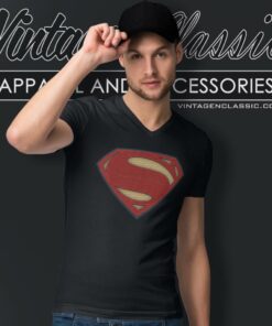 Superman Super Movie Logo V Neck TShirt