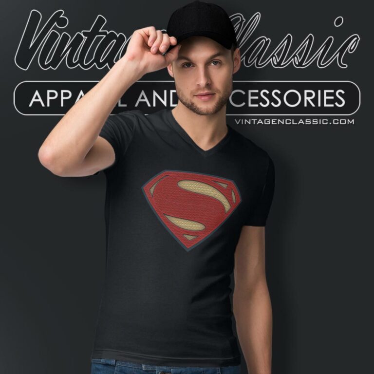 Superman Super Movie Logo V Neck TShirt Superman Super Movie Logo V Neck TShirt