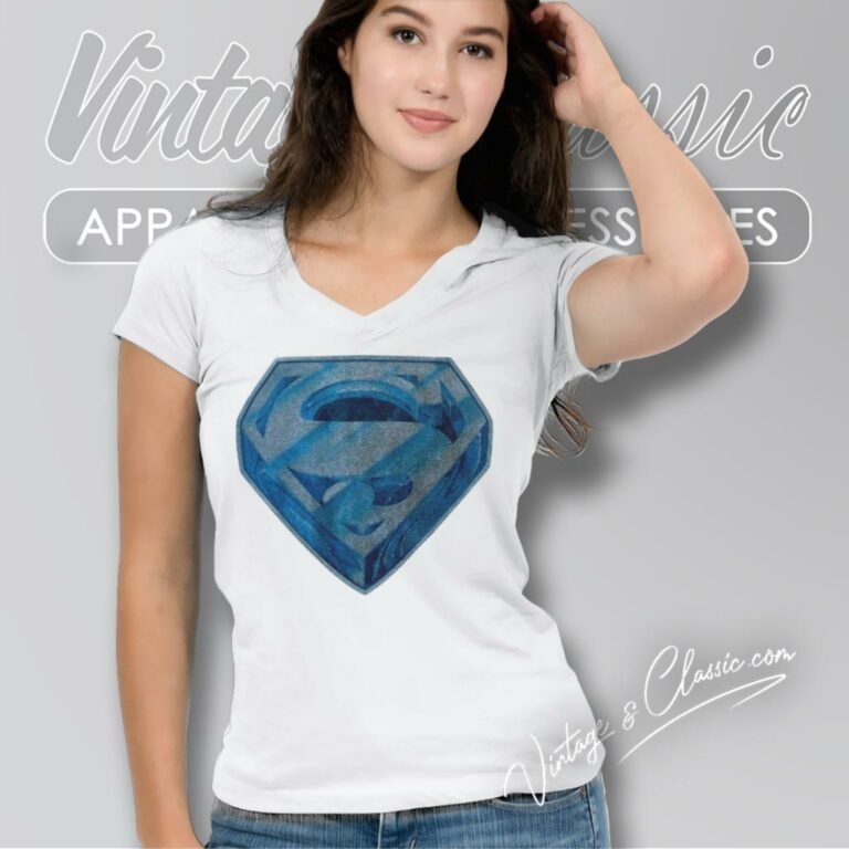 Superman The Movie 1978 Logo V Neck TShirt Superman The Movie 1978 Logo V Neck TShirt