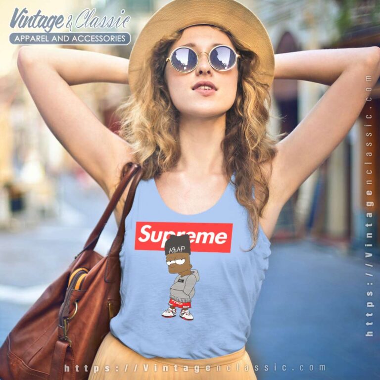 Supreme Asap Rocky Bart Simpson Tank Top Racerback Supreme Asap Rocky Bart Simpson Tank Top Racerback