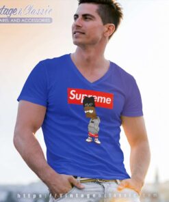 Supreme Asap Rocky Bart Simpson V Neck TShirt