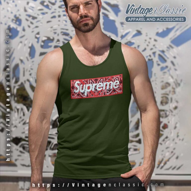 Supreme Bandana Box Logo Tank Top Racerback Supreme Bandana Box Logo Tank Top Racerback