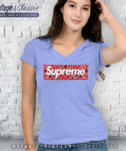 Supreme Bandana Box Logo V Neck TShirt