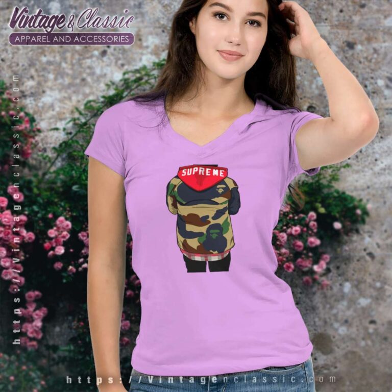 Supreme Bape Fashion V Neck TShirt Supreme Bape Fashion V Neck TShirt