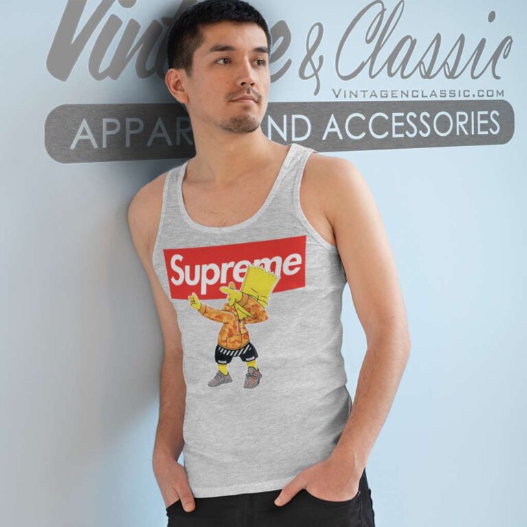 Supreme Bart Simpson Dabbing Tank Top Racerback Supreme Bart Simpson Dabbing Tank Top Racerback
