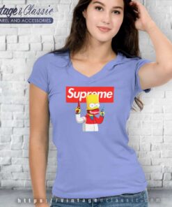 Supreme Bart Simpson Gang V Neck TShirt