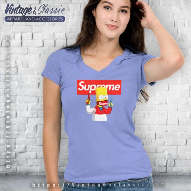 Supreme Bart Simpson Gang V Neck TShirt Supreme Bart Simpson Gang V Neck TShirt