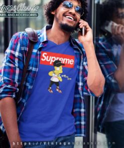 Supreme Bart Simpson Rich Lifestyle V Neck TShirt