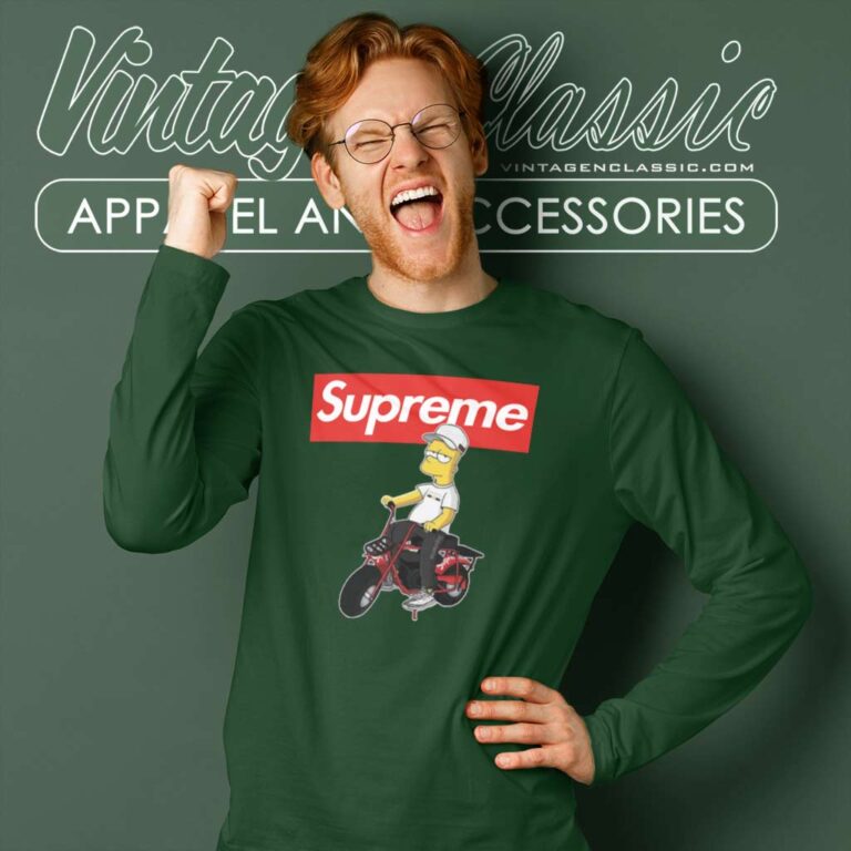 Supreme Bart Simpson Riding Bike Long Sleeve Tee Supreme Bart Simpson Riding Bike Long Sleeve Tee