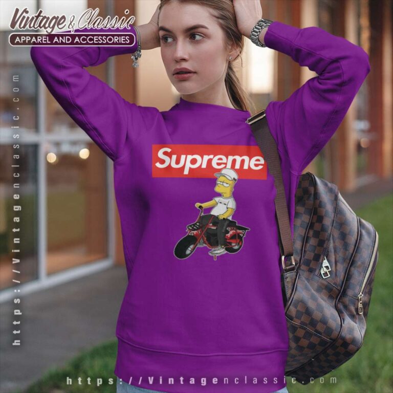 Supreme Bart Simpson Riding Bike Sweatshirt Supreme Bart Simpson Riding Bike Sweatshirt
