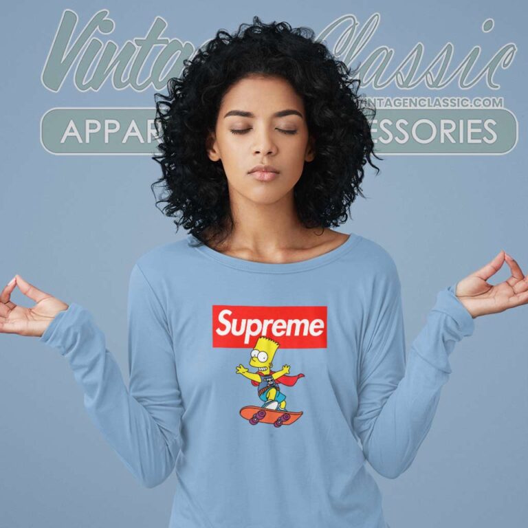 Supreme Bart Simpson Skateboard Long Sleeve Tee Supreme Bart Simpson Skateboard Long Sleeve Tee