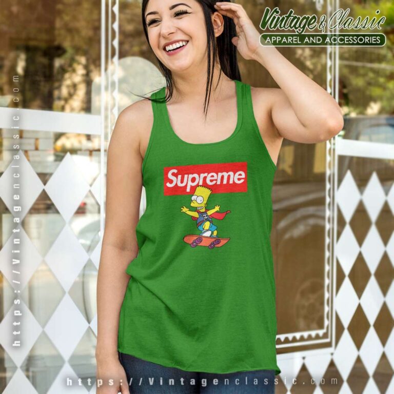 Supreme Bart Simpson Skateboard Tank Top Racerback Supreme Bart Simpson Skateboard Tank Top Racerback