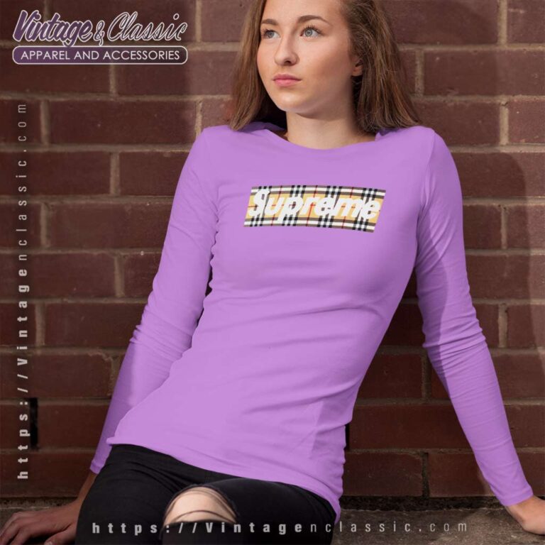 Supreme Burberry Box Logo Long Sleeve Tee Supreme Burberry Box Logo Long Sleeve Tee