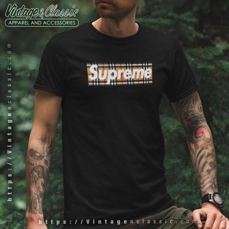 Supreme Burberry Box Logo T Shirt Supreme Burberry Box Logo T Shirt