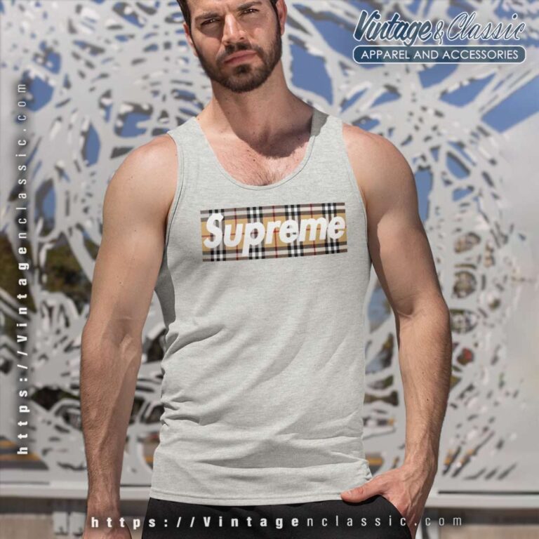 Supreme Burberry Box Logo Tank Top Racerback Supreme Burberry Box Logo Tank Top Racerback