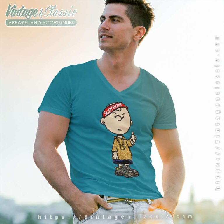 Supreme Charlie Brown V Neck TShirt Supreme Charlie Brown V Neck TShirt