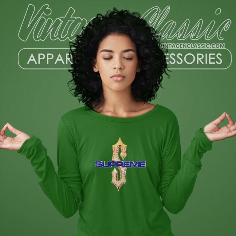 Supreme Diamond Print Logo Long Sleeve Tee Supreme Diamond Print Logo Long Sleeve Tee