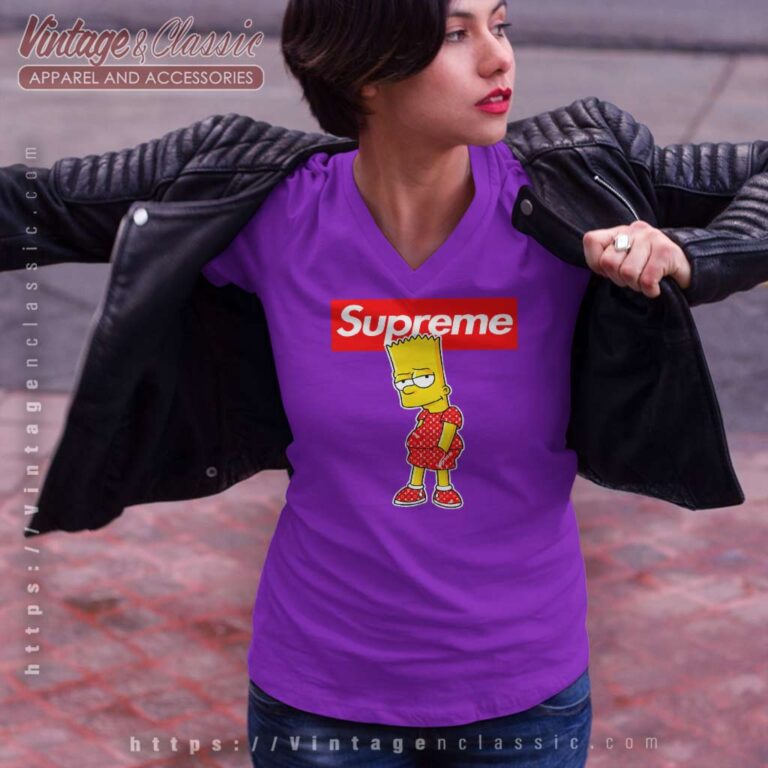 Supreme Louis Vuitton Bart Simpson V Neck TShirt Supreme Louis Vuitton Bart Simpson V Neck TShirt