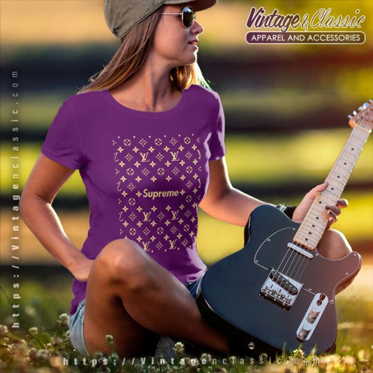 Supreme Louis Vuitton Pattern Women TShirt Supreme Louis Vuitton Pattern Women TShirt