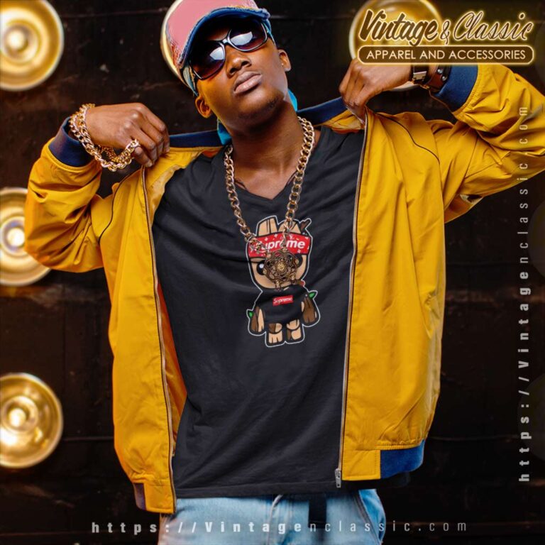 Supreme Lv Baby Groot V Neck TShirt Supreme Lv Baby Groot V Neck TShirt