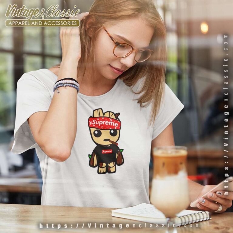 Supreme Lv Baby Groot Women TShirt Supreme Lv Baby Groot Women TShirt