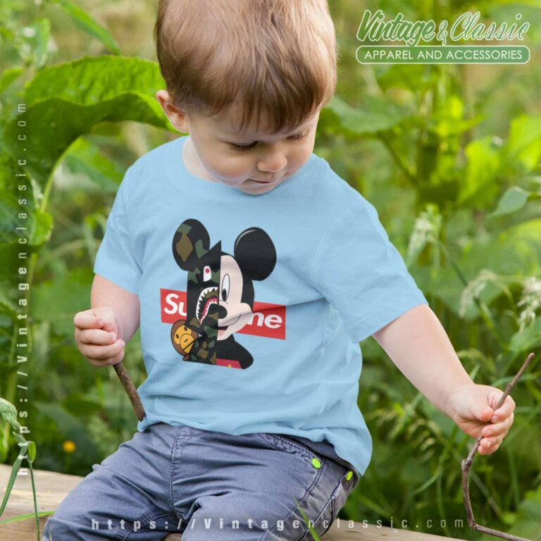 Supreme Mickey Mouse Bape Kids T Shirt Supreme Mickey Mouse Bape Kids T Shirt