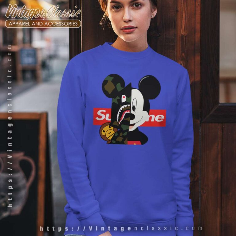 Supreme Mickey Mouse Bape Sweatshirt Supreme Mickey Mouse Bape Sweatshirt